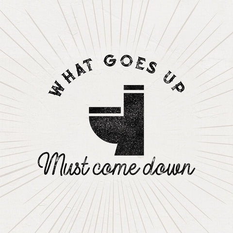 Bath Art IX-What Goes Up Black Modern Wood Framed Art Print with Double Matting by Reed, Tara