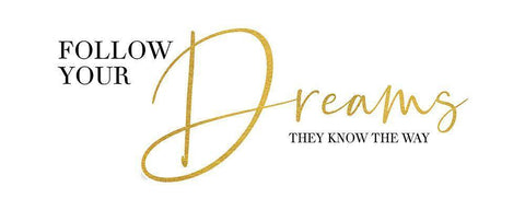 Sentiment Art panel II-Follow your Dreams Black Ornate Wood Framed Art Print with Double Matting by Reed, Tara