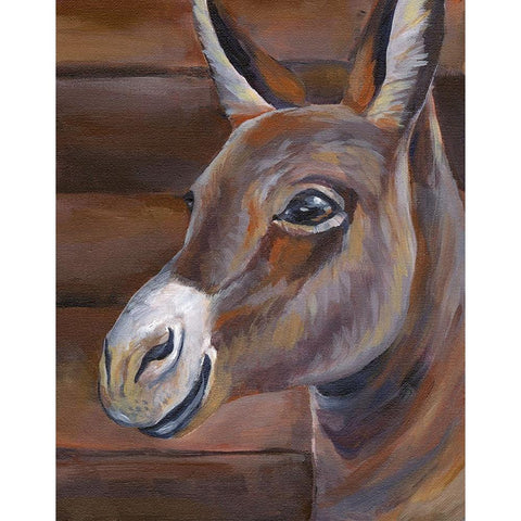 Barn Donkey Black Modern Wood Framed Art Print by Wilson, Kelsey