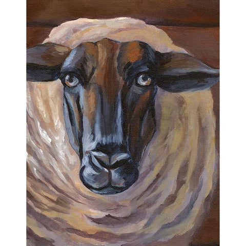 Barn Sheep Black Modern Wood Framed Art Print by Wilson, Kelsey