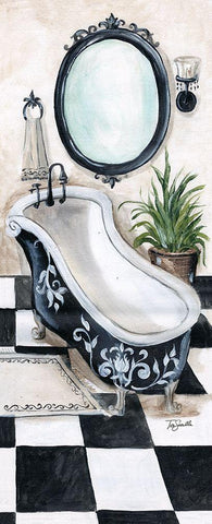 Studio Bath I Black Ornate Wood Framed Art Print with Double Matting by Tre Sorelle Studios