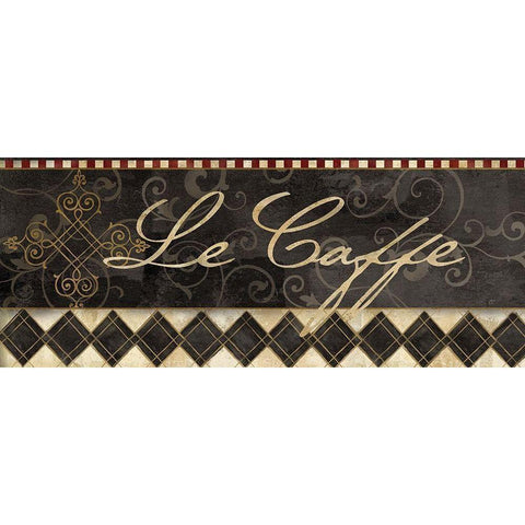 Le Cafe Sign I Gold Ornate Wood Framed Art Print with Double Matting by Coulter, Cynthia