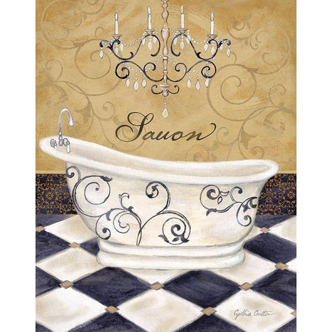 Elegant Bath I White Modern Wood Framed Art Print by Coulter, Cynthia