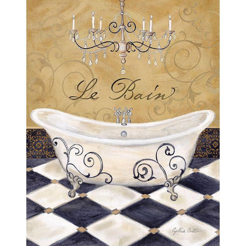 Elegant Bath II Black Modern Wood Framed Art Print with Double Matting by Coulter, Cynthia