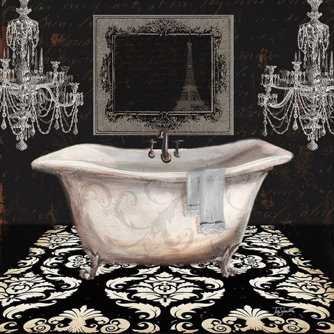 Midnight Bath II Gold Ornate Wood Framed Art Print with Double Matting by Tre Sorelle Studios