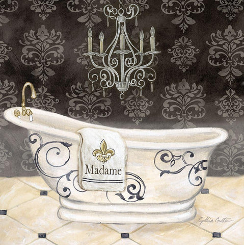 His and Hers Tub I Black Ornate Wood Framed Art Print with Double Matting by Coulter, Cynthia