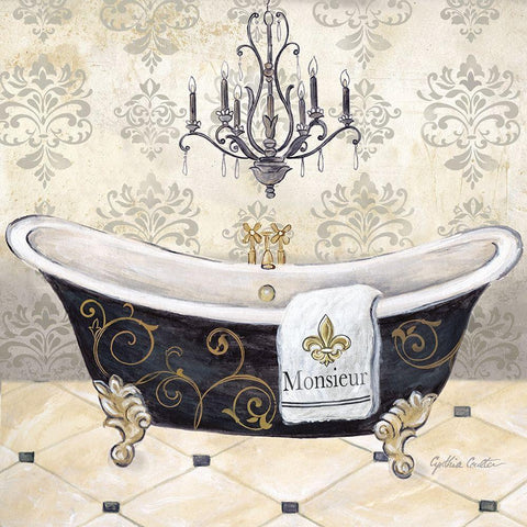 His and Hers Tub II Gold Ornate Wood Framed Art Print with Double Matting by Coulter, Cynthia