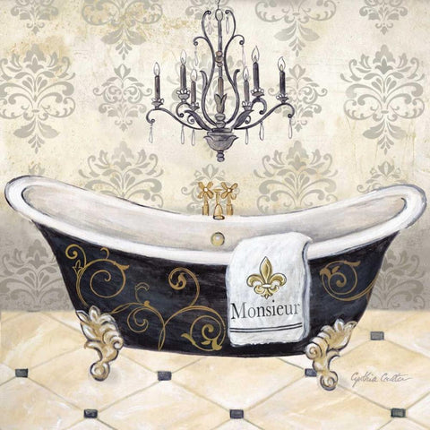 His and Hers Tub II  Black Ornate Wood Framed Art Print with Double Matting by Coulter, Cynthia