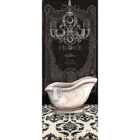 Midnight Bath Panel II Gold Ornate Wood Framed Art Print with Double Matting by Tre Sorelle Studios