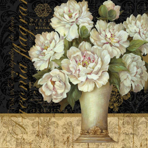 Antique Floral Still Life II White Modern Wood Framed Art Print with Double Matting by Gladding, Pamela