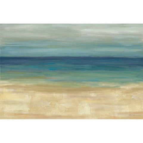 Navy Blue Horizons Black Modern Wood Framed Art Print with Double Matting by Coulter, Cynthia