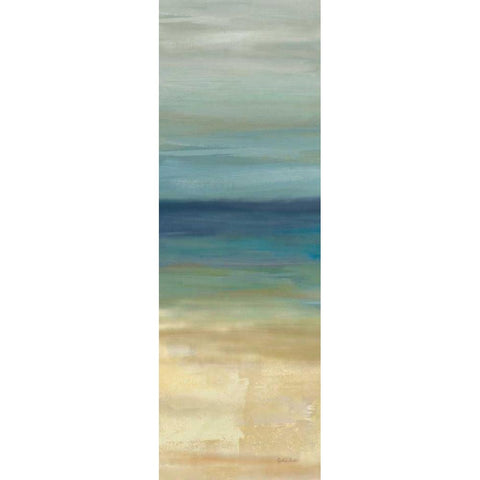 Navy Blue Horizons Panel I White Modern Wood Framed Art Print by Coulter, Cynthia