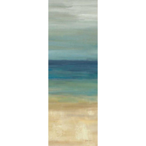 Navy Blue Horizons Panel II Black Modern Wood Framed Art Print with Double Matting by Coulter, Cynthia