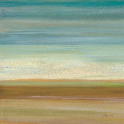 Turquoise Horizons I Black Modern Wood Framed Art Print with Double Matting by Coulter, Cynthia