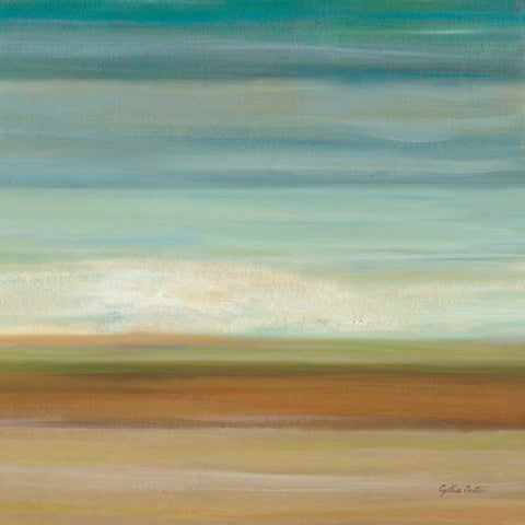 Turquoise Horizons II Black Modern Wood Framed Art Print with Double Matting by Coulter, Cynthia