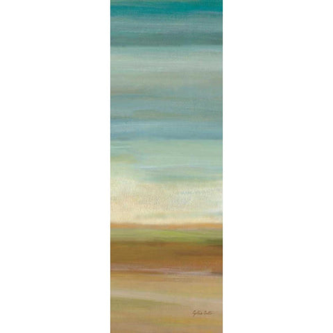 Turquoise Horizons Panel I White Modern Wood Framed Art Print by Coulter, Cynthia