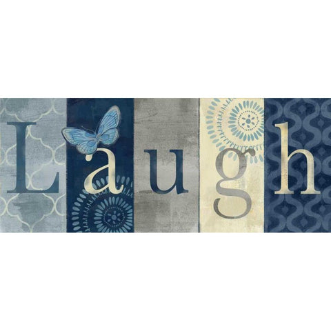 Live Love Laugh Navy III Black Modern Wood Framed Art Print with Double Matting by Coulter, Cynthia