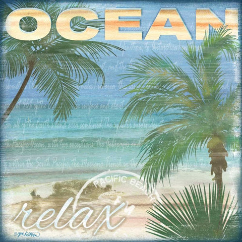 Beach Palm II Gold Ornate Wood Framed Art Print with Double Matting by Killeen, Jen