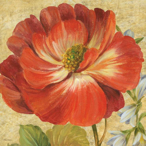 Primavera IV Gold Ornate Wood Framed Art Print with Double Matting by Gladding, Pamela