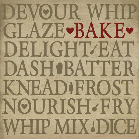 Chefs Words I White Modern Wood Framed Art Print by h.artworks