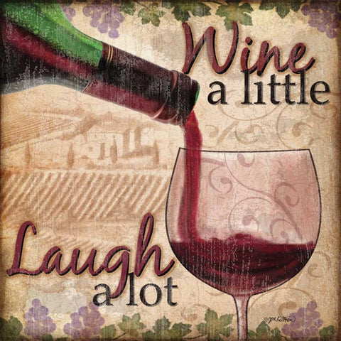 Wine With Friends I White Modern Wood Framed Art Print with Double Matting by Killeen, Jen