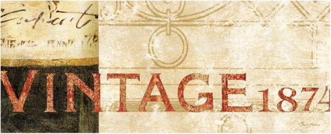 Vin Sign I White Modern Wood Framed Art Print with Double Matting by Gladding, Pamela