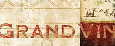 Vin Sign II White Modern Wood Framed Art Print with Double Matting by Gladding, Pamela