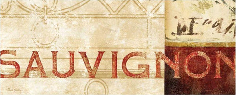 Vin Sign IV Black Ornate Wood Framed Art Print with Double Matting by Gladding, Pamela