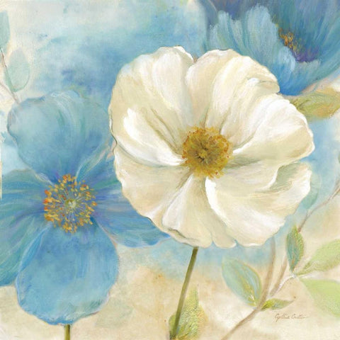 Watercolor Poppies I White Modern Wood Framed Art Print by Coulter, Cynthia