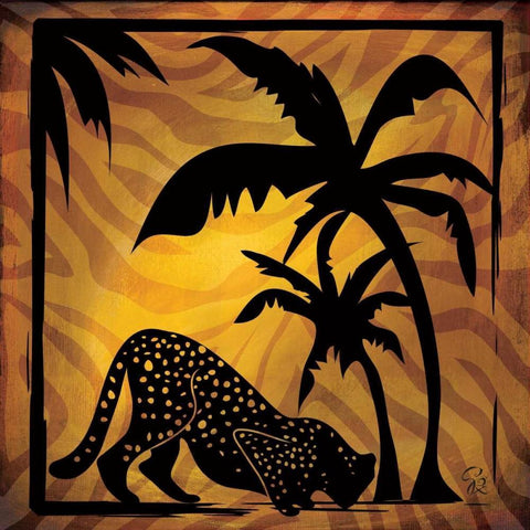 Safari Silhouette I White Modern Wood Framed Art Print with Double Matting by Rivas-Velazquez, Gena