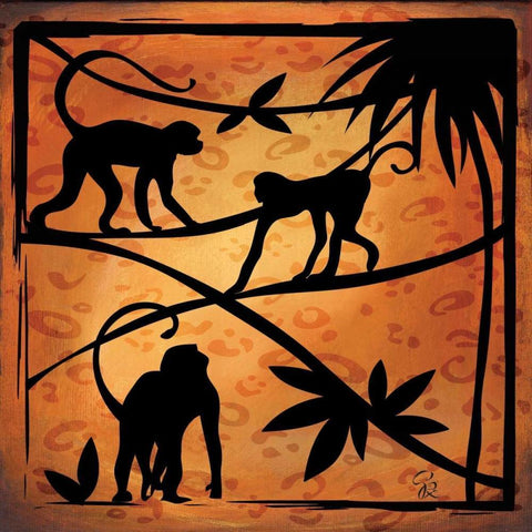 Safari Silhouette II White Modern Wood Framed Art Print with Double Matting by Rivas-Velazquez, Gena