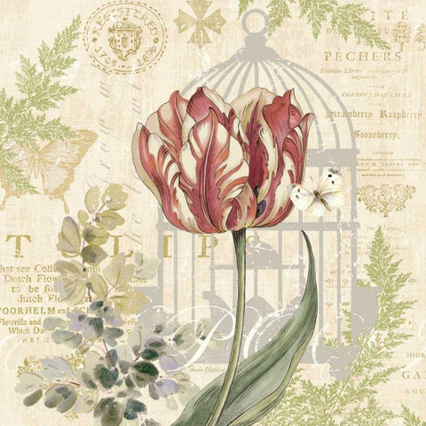 Floral Nature Trail II Black Modern Wood Framed Art Print by Gladding, Pamela