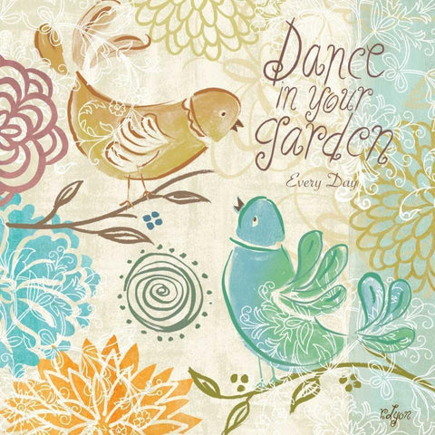 Bird Chirp II Black Modern Wood Framed Art Print by Lyon, Rebecca