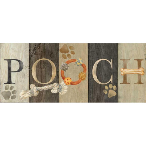 Pooch and Woof Sign I Black Modern Wood Framed Art Print with Double Matting by Coulter, Cynthia