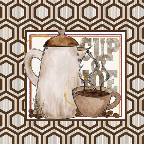 Modern Coffee I White Modern Wood Framed Art Print by Reed, Tara