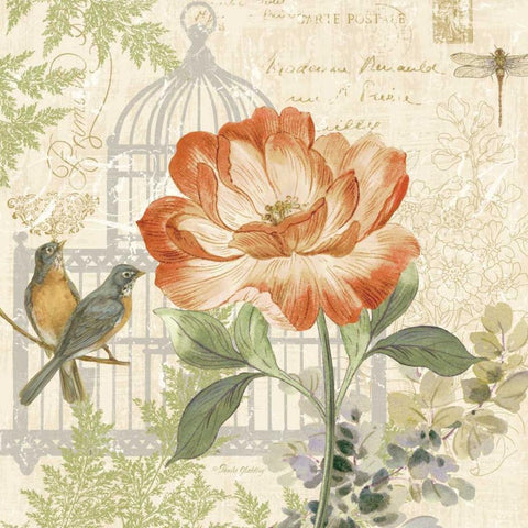 Floral Nature Trail III Gold Ornate Wood Framed Art Print with Double Matting by Gladding, Pamela