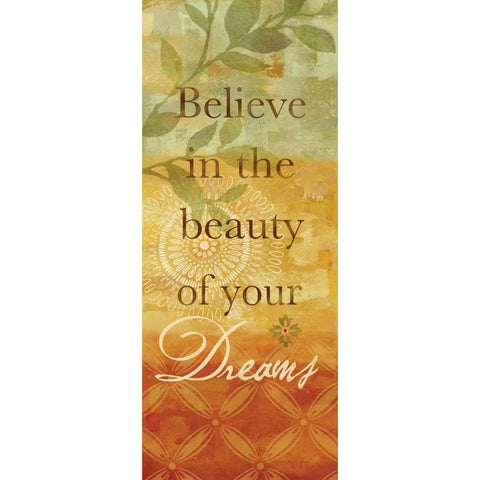 Sentiment Spice Panel I - dreams Black Modern Wood Framed Art Print with Double Matting by Coulter, Cynthia