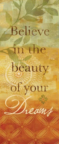 Sentiment Spice Panel I - dreams Black Ornate Wood Framed Art Print with Double Matting by Coulter, Cynthia