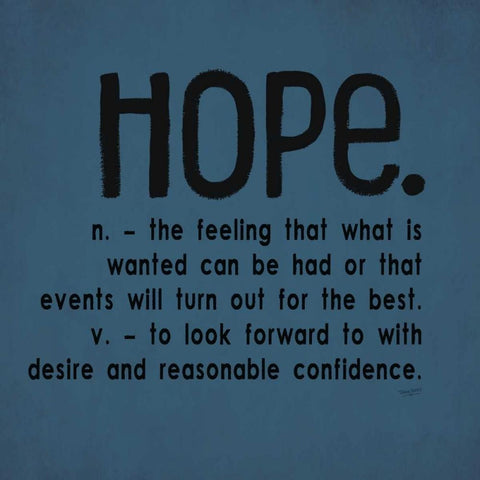 Definitions-Hope III White Modern Wood Framed Art Print by Reed, Tara