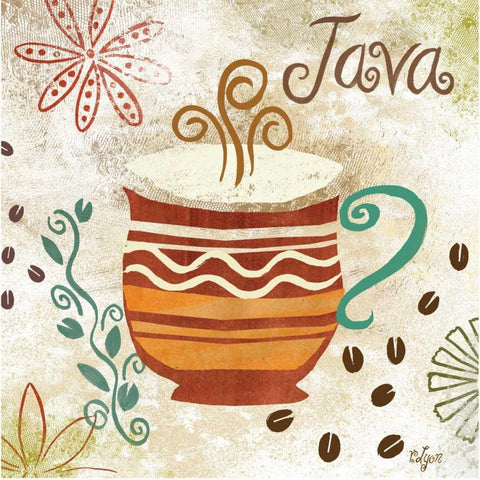 Colorful Coffee II White Modern Wood Framed Art Print by Lyon, Rebecca