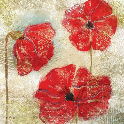 Poppy Passion II White Modern Wood Framed Art Print by Lyon, Rebecca