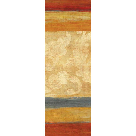 Tapestry Stripe Panel I Gold Ornate Wood Framed Art Print with Double Matting by Studio Nova