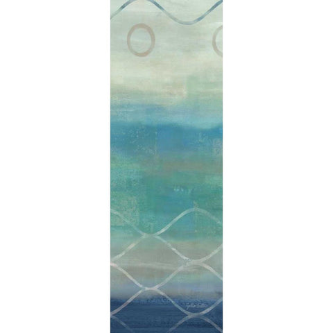 Abstract Waves Blue-Gray Panel II White Modern Wood Framed Art Print by Coulter, Cynthia