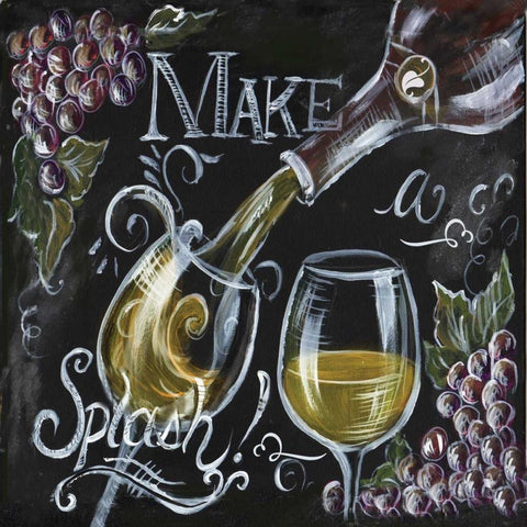 Chalkboard Wine II  Gold Ornate Wood Framed Art Print with Double Matting by Tre Sorelle Studios