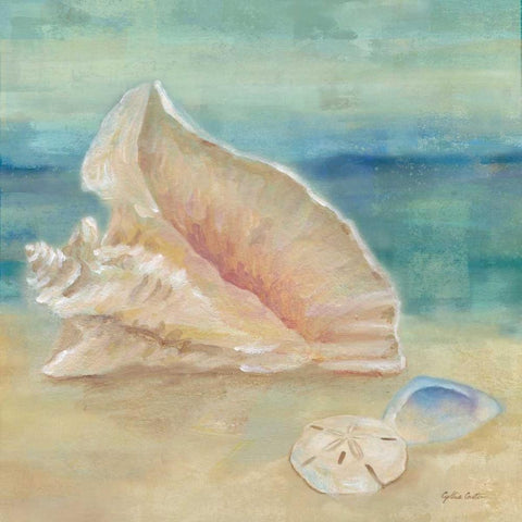 Horizon Shells III  White Modern Wood Framed Art Print with Double Matting by Coulter, Cynthia