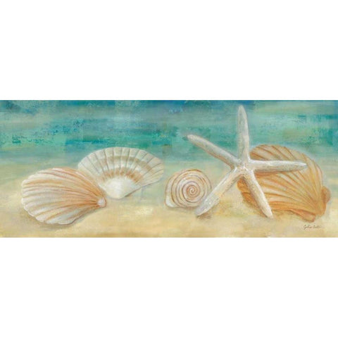 Horizon Shells Panel I  White Modern Wood Framed Art Print by Coulter, Cynthia