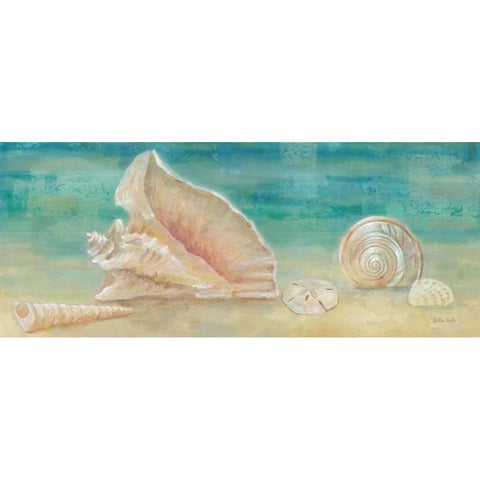 Horizon Shells Panel II  Black Modern Wood Framed Art Print with Double Matting by Coulter, Cynthia