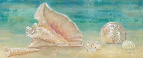 Horizon Shells Panel II  White Modern Wood Framed Art Print with Double Matting by Coulter, Cynthia