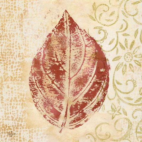 Leaf Scroll II  Black Modern Wood Framed Art Print with Double Matting by Lyon, Rebecca