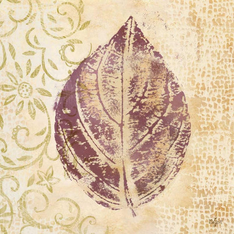 Leaf Scroll III  White Modern Wood Framed Art Print with Double Matting by Lyon, Rebecca